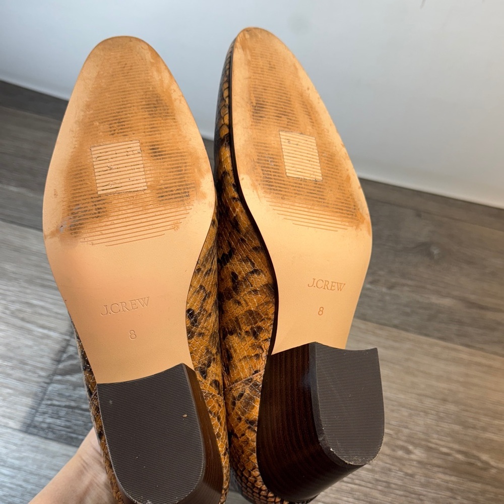 J Crew Snakeskin Patterned Ankle Boots woman’s 8 (j127) - Picture 6 of 10